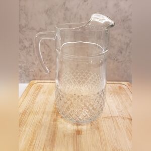 Pasabahce Valse Clear Glass Water Pitcher- Embossed Diamond Grid